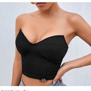Solid bustier crop top